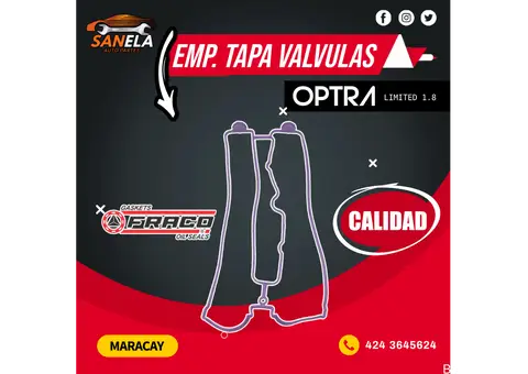 Empacadura Tapa Válvulas Chevrolet Optra Limited 1.8 marca FRACO