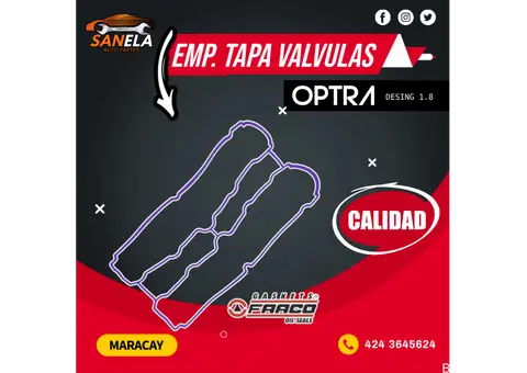 Empacadura Tapa Válvulas Chevrolet Optra Desing 1.8 marca FRACO (Maracay)