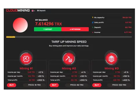 Plantilla TRON TRX minar en la nube (Crea tu sitio de minado y gana dinero) - 1/3