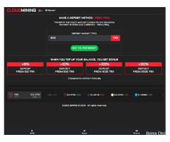 Template for creating a website for mining in the TRX Tron cloud