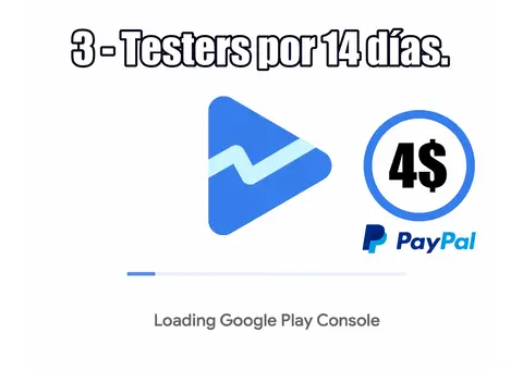 Venta de 3 Testers para tu Prueba Cerrada Alpha en Play Console