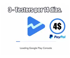 Venta de 3 Testers para tu Prueba Cerrada Alpha en Play Console