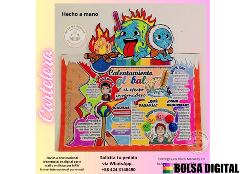 Cartelera sobre el calentamiento global